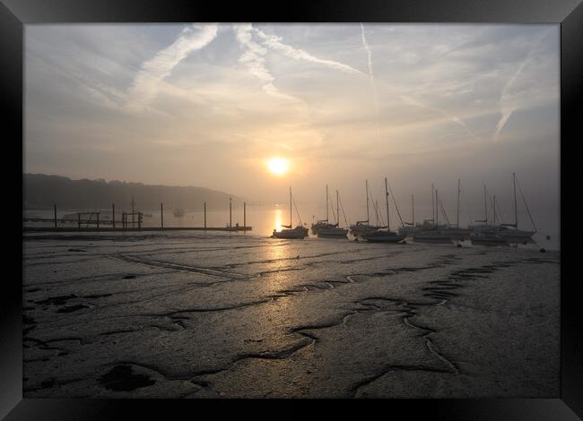 Sunrise on the Medway at Upnor Framed Print by Rob Lucas