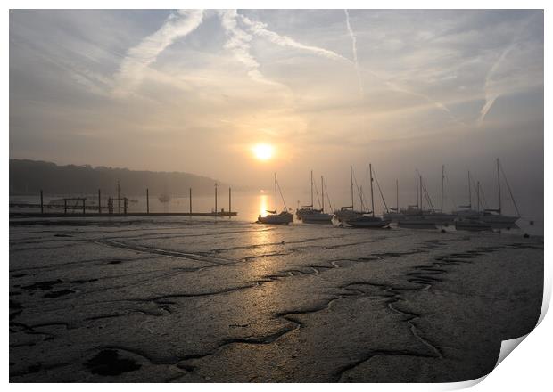 Sunrise on the Medway at Upnor Print by Rob Lucas