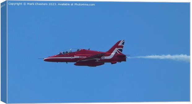Red Arrow in flight Blackpool airshow August 2023 Canvas Print by Mark Chesters