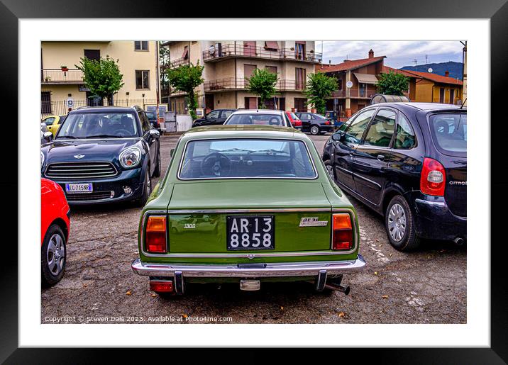 Enchanting Fiat 128 Amidst Tuscan Charm Framed Mounted Print by Steven Dale