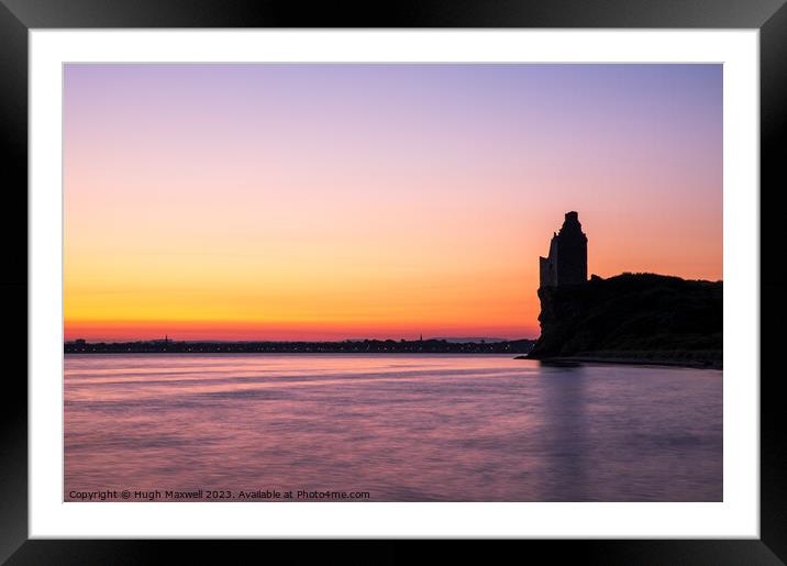 Greenan Castle Silhouette Framed Mounted Print by Hugh Maxwell