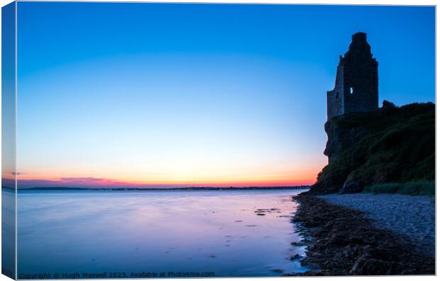 Greenan Castle Dawn Canvas Print by Hugh Maxwell