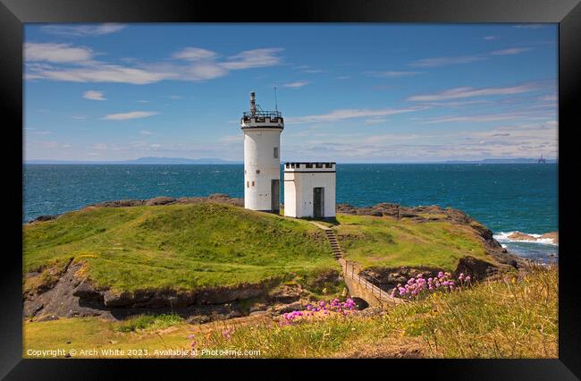 Elie Ness lighthouse, Fife, East Neuk, Scotland, U Framed Print by Arch White