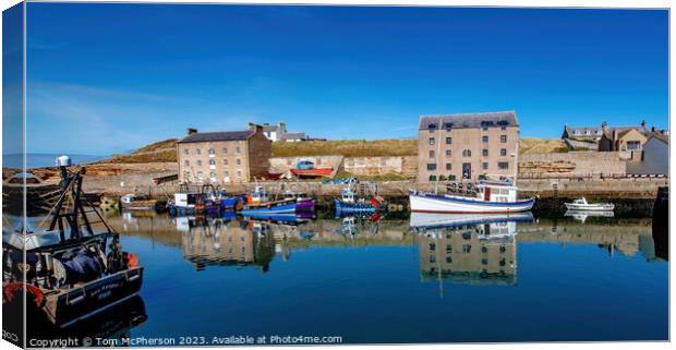 'Vibrant Bustle at Burghead Harbour' Canvas Print by Tom McPherson