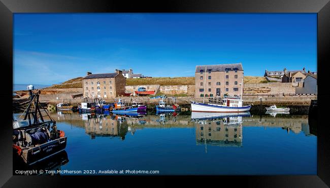'Vibrant Bustle at Burghead Harbour' Framed Print by Tom McPherson
