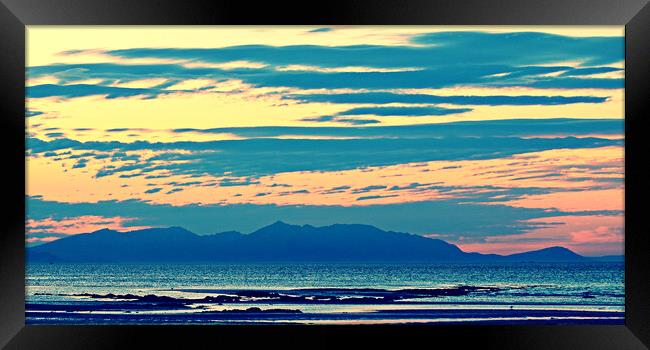 Scottish coastal sunset over Arran Framed Print by Allan Durward Photography
