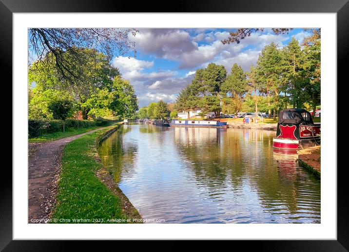 Macclesfield canal at Lyme Green Marina Framed Mounted Print by Chris Warham