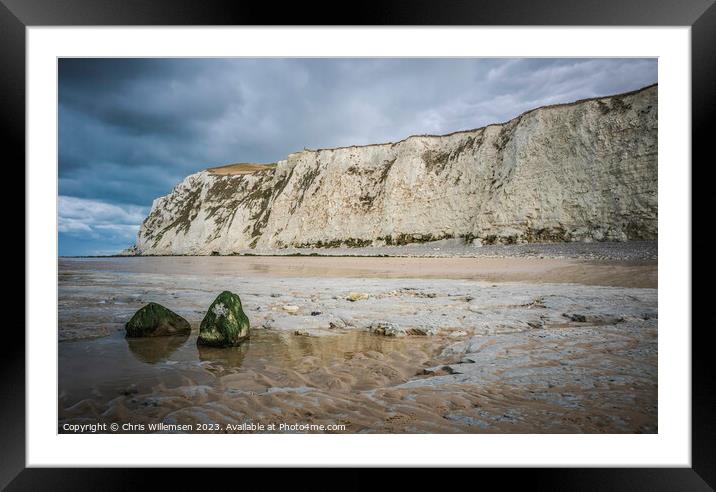 low tide on the beach of cap blanc nez in france w Framed Mounted Print by Chris Willemsen