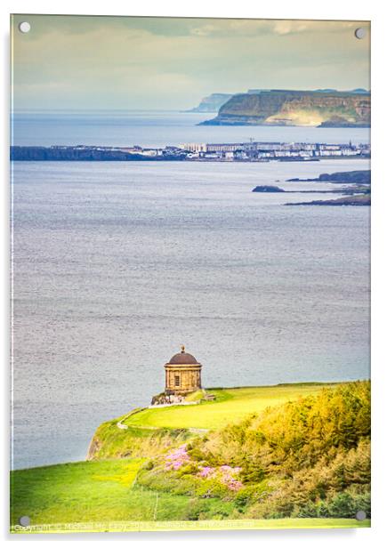 Mussenden Temple Acrylic by Michael Mc Elroy