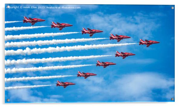 Spectacular Red Arrows Aerial Ballet Acrylic by Kevin Elias