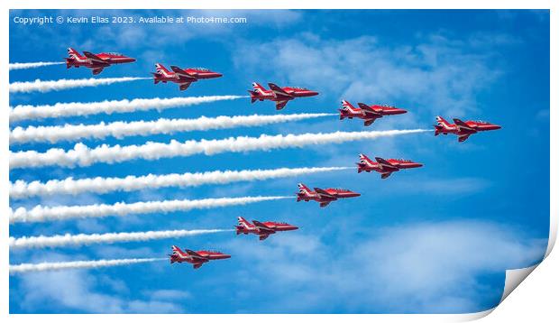 Spectacular Red Arrows Aerial Ballet Print by Kevin Elias