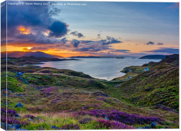 A view of East Loch Tarbert and Scotasay Canvas Print by Navin Mistry