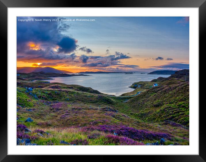 A view of East Loch Tarbert and Scotasay Framed Mounted Print by Navin Mistry