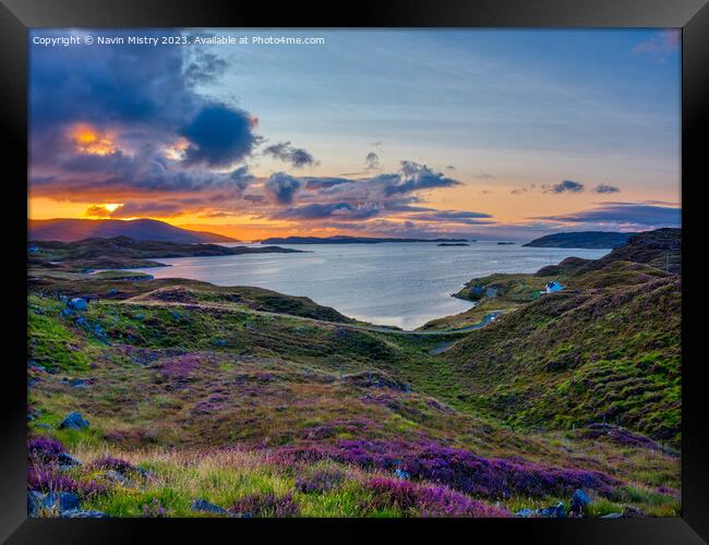 A view of East Loch Tarbert and Scotasay Framed Print by Navin Mistry