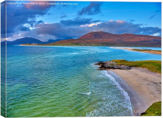 Seilebost Beach looking towards Luskentyre Isle of Canvas Print by Navin Mistry