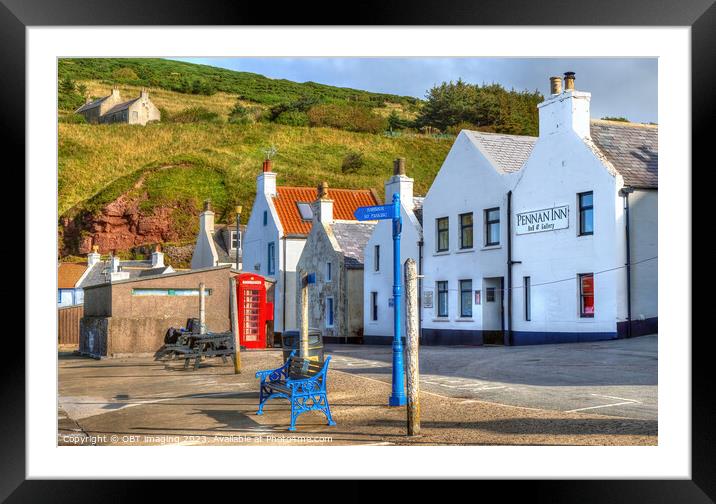 Pennan Inn & Telephone Box Pennan Fishing Village Aberdeenshire Scotland  Framed Mounted Print by OBT imaging