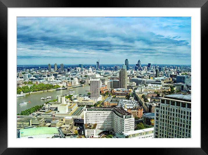 London from the London Eye. Framed Mounted Print by Steve Painter