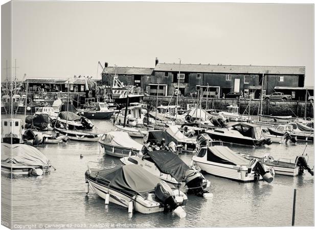 Tranquil Lyme Regis Harbour Panorama Canvas Print by Carnegie 42