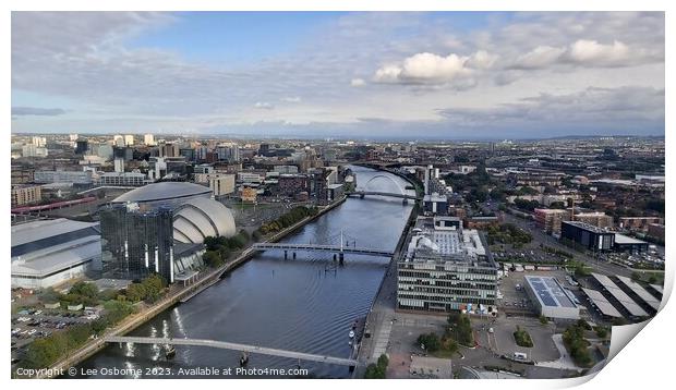 Glasgow Skyline Print by Lee Osborne