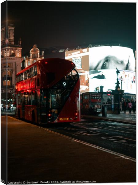 Red London Bus Canvas Print by Benjamin Brewty
