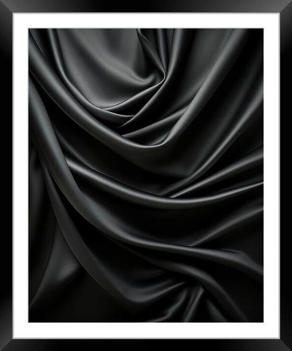 Black Luxury plain texture background - stock photography Framed Mounted Print by Erik Lattwein