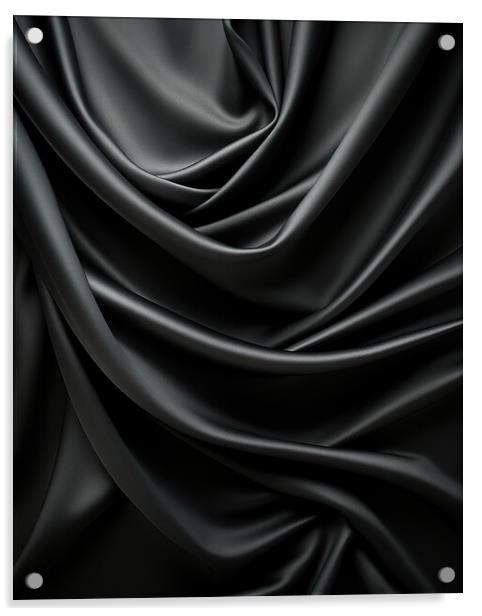Black Luxury plain texture background - stock photography Acrylic by Erik Lattwein