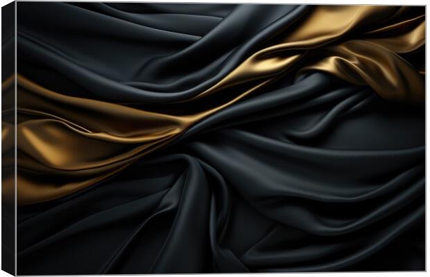 Black Luxury plain texture background - stock photography Canvas Print by Erik Lattwein