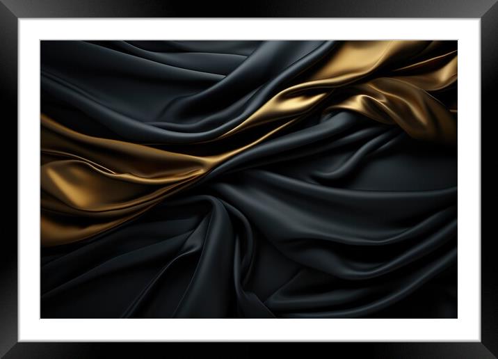 Black Luxury plain texture background - stock photography Framed Mounted Print by Erik Lattwein