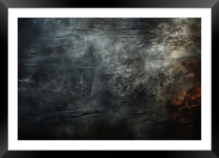Charcoal plain texture background - stock photography Framed Mounted Print by Erik Lattwein