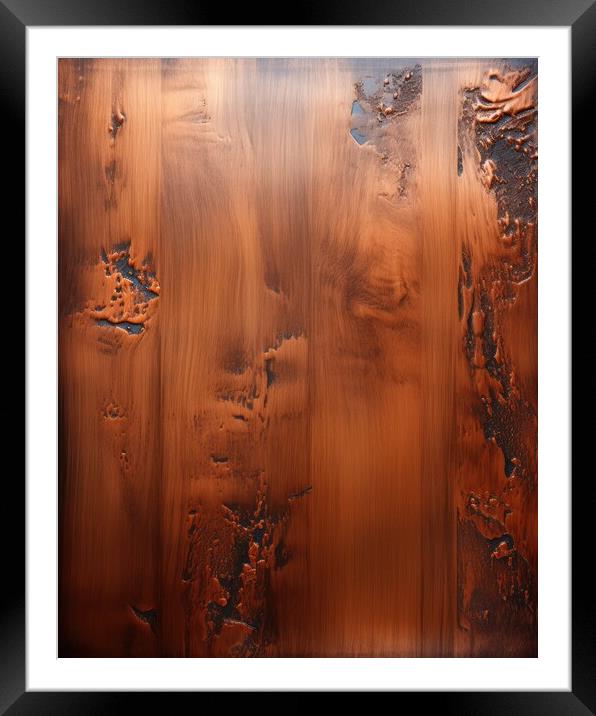 Copper plain texture background - stock photography Framed Mounted Print by Erik Lattwein