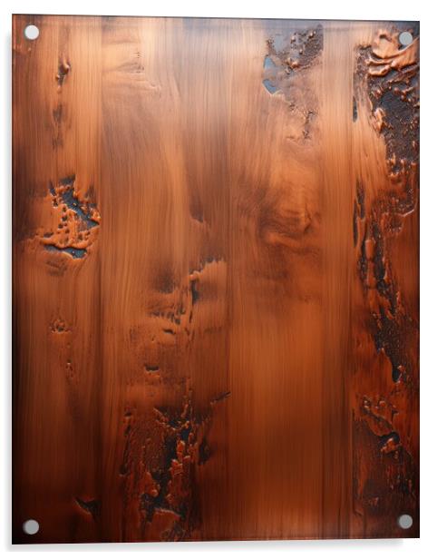 Copper plain texture background - stock photography Acrylic by Erik Lattwein