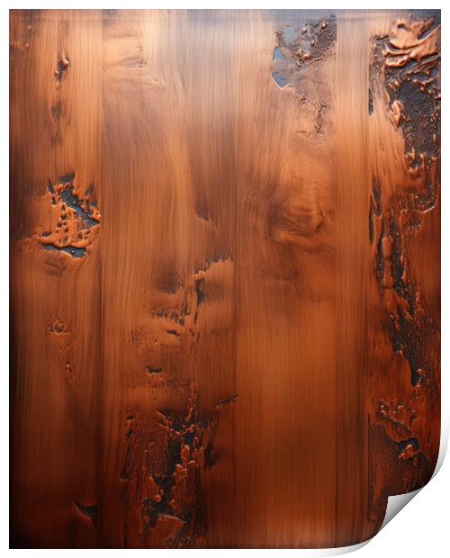 Copper plain texture background - stock photography Print by Erik Lattwein