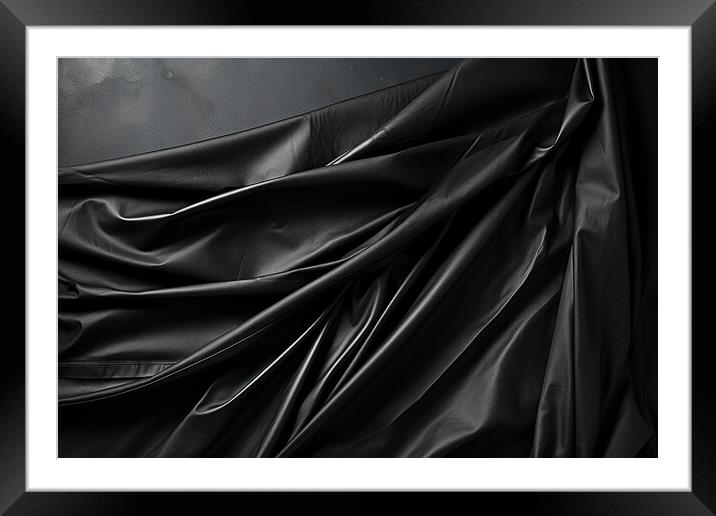 Black Luxury plain texture background - stock photography Framed Mounted Print by Erik Lattwein
