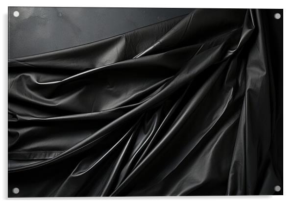 Black Luxury plain texture background - stock photography Acrylic by Erik Lattwein