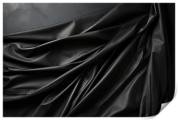 Black Luxury plain texture background - stock photography Print by Erik Lattwein
