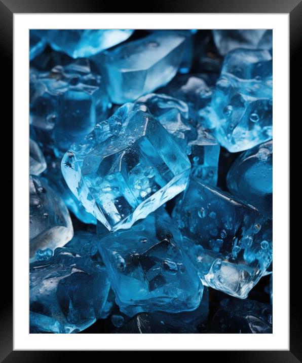Ice texture background - stock photography Framed Mounted Print by Erik Lattwein