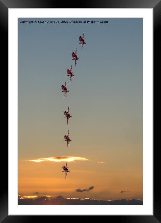 Red Arrows At Sunset Framed Mounted Print by rawshutterbug 