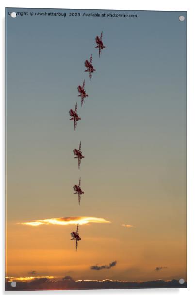 Red Arrows At Sunset Acrylic by rawshutterbug 