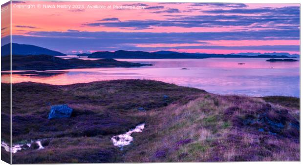 Sunrise over East Loch Tarbert, Isle of Harris Canvas Print by Navin Mistry