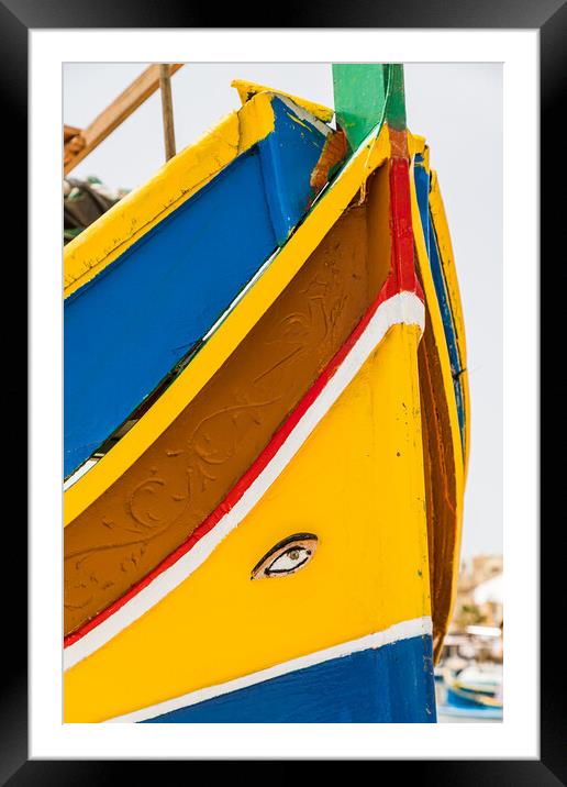 Luzzu boat up close Framed Mounted Print by Jason Wells
