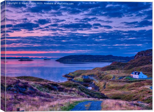 Sunrise over East Loch Tarbert, Isle of Harris Canvas Print by Navin Mistry