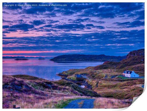 Sunrise over East Loch Tarbert, Isle of Harris Print by Navin Mistry