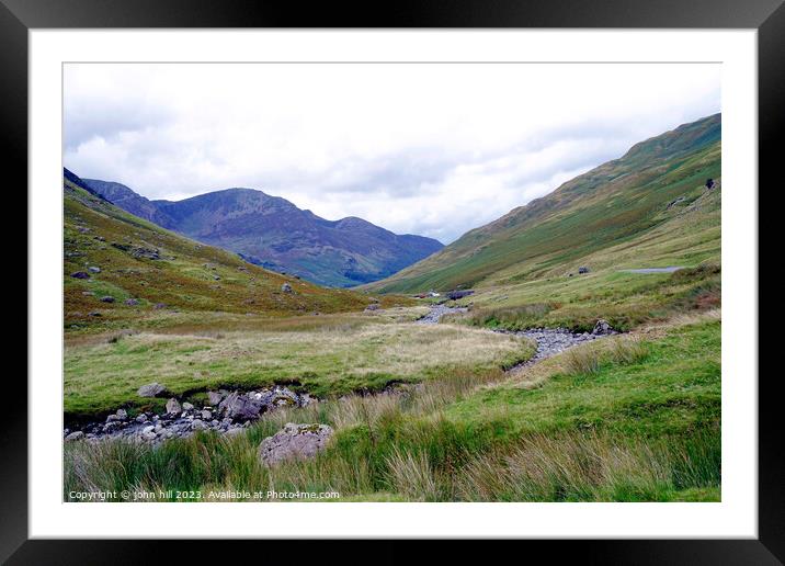Enigmatic Honister Pass' Panoramic View Framed Mounted Print by john hill