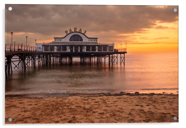 Cleethorpes Pier Lincolnshire Sunrise Acrylic by Steve Smith
