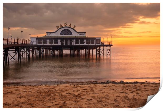 Cleethorpes Pier Lincolnshire Sunrise Print by Steve Smith
