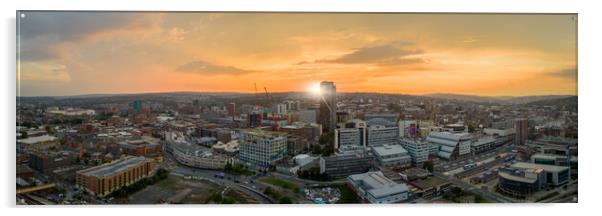 Sheffield Cityscape Sunset Acrylic by Apollo Aerial Photography