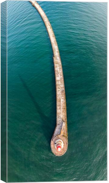 Roker Pier Top View Canvas Print by Apollo Aerial Photography
