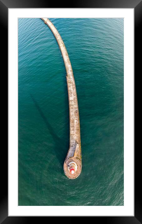 Roker Pier Top View Framed Mounted Print by Apollo Aerial Photography