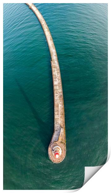 Roker Pier Top View Print by Apollo Aerial Photography