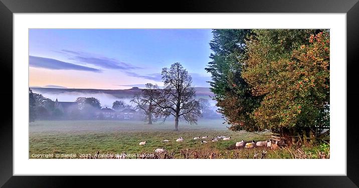 Misty Morning in Middleton-in-Teesdale  Framed Mounted Print by Sandie 